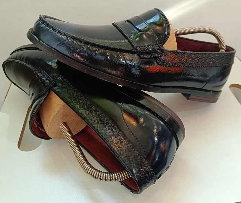 Pantofi loafer 41.5 42 penny Ted Baker London NOI piele lustruita lac