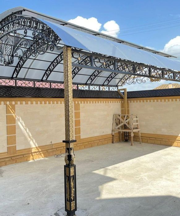 Навес перила ворота стеллажи теплицы базары крыша. Изготовление