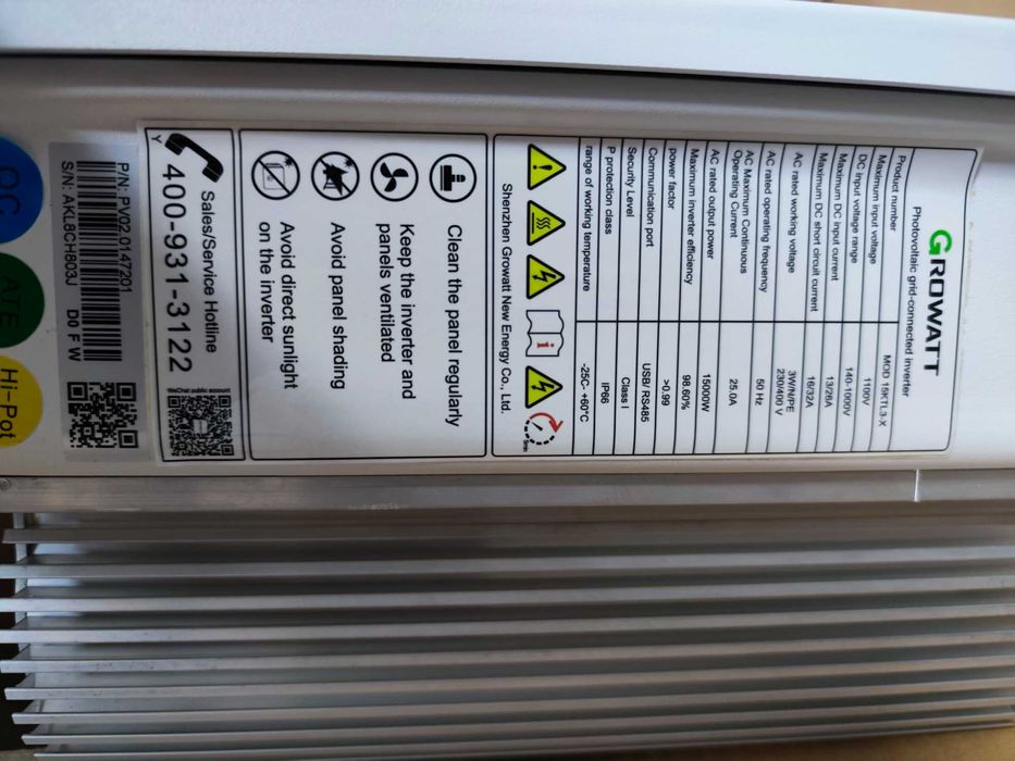 Соларен Трифазен инвертор Growatt MOD15-KTL-3X