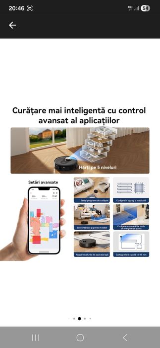 Aspirator robot Proscenic Q8 Max cu mop, Robot de aspirare