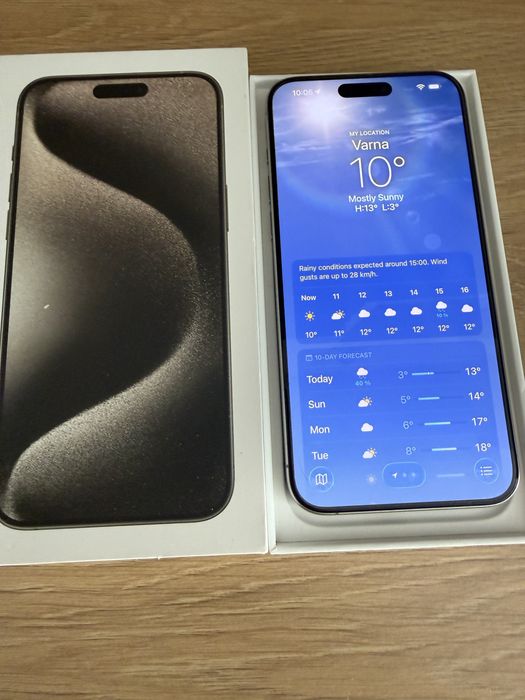 iPhone 15 Pro Max Natural Titanium 256GB-Като нов 89% батерия