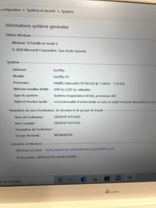 Laptop LincPlus P3, 128GB SSD/4GB RAM, NOU!