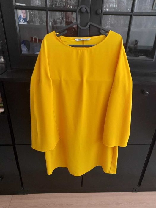 Дамска жълта рокля, туника Zara, размер М