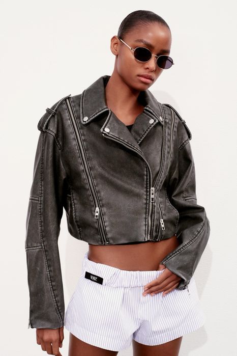 Кожено яке Zara /Зара S с етикет