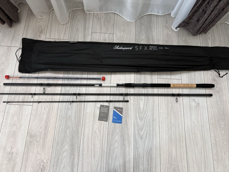 Lanseta feeder noua pescuit premium Shakespeare SFX SuperTeam 3.96 120 gr schimb cu shimano fox daiwa