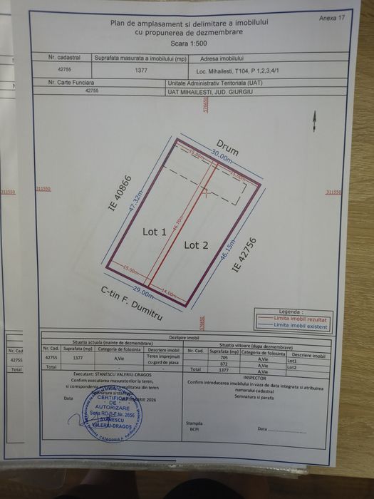 Teren de vanzare in sat Popesti, loc. Mihailesti