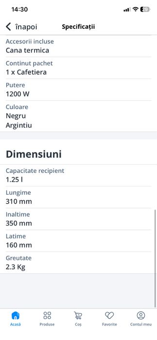 Cafetiera De’Longhi ICM16731, 1200W