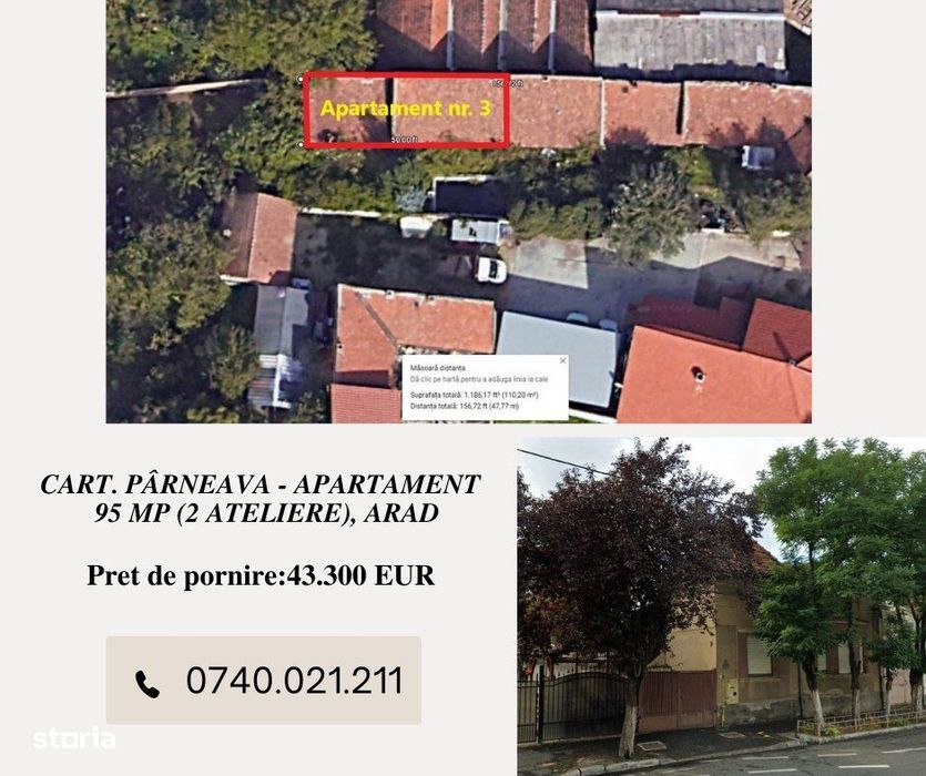 Cart. Pârneava - Apartament - 95 mp (2 ateliere), Arad