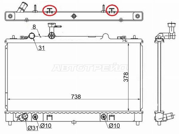 Радиатор охлаждения двигателя  Mazda Atenza