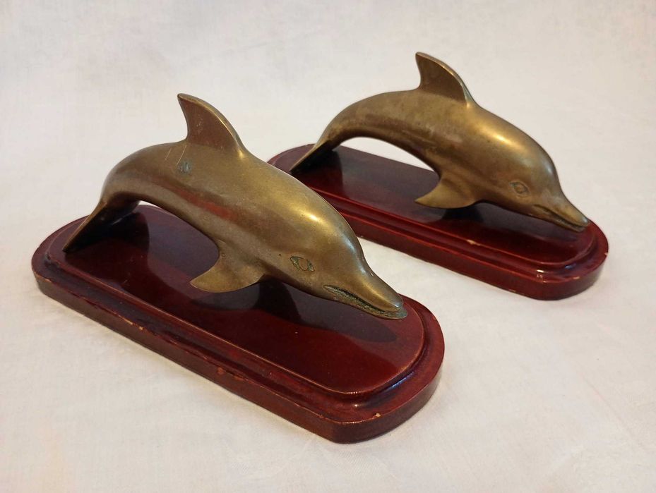 Statuete delfini din alama masiva / bronz, in stil art-deco