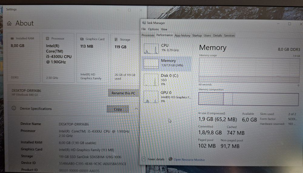 14' FullHD HP Elitebook 840 Core i5-4300U/128GB SSD/8GB/Бат.5ч./4G SIM