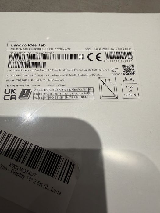 НОВ! Lenovo Idea Tab with Tab Pen and Folio Case - Luna Grey