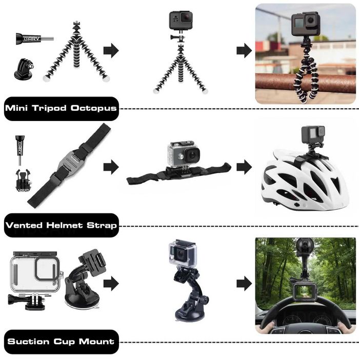 Комплект аксесоари за DJI Action 2 - GARV Content Creator 9