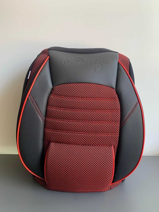 Huse scaune auto stofa imitatie de piele negru gri rosu albastru crem