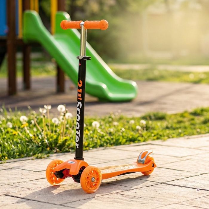 Детска тротинетка 21st Scooter със светещи колела, сгъваема, до 50кг