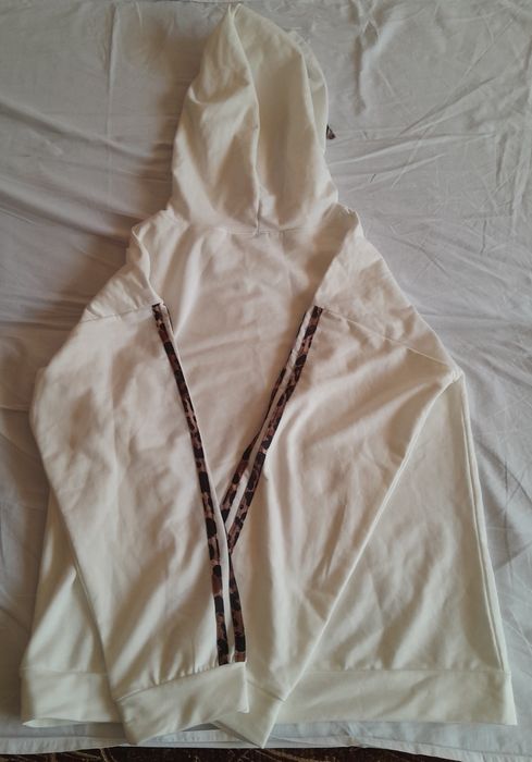 Bluza si pantaloni trening femei culoare alba bumbac