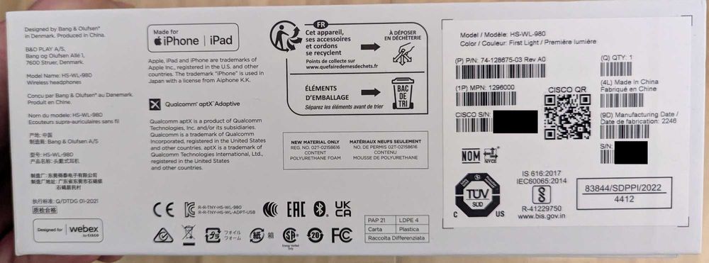 Căști wireless Bang & Olufsen Cisco 980 – NOI