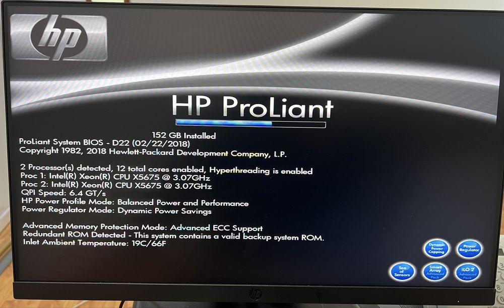 Server HP ProLiant ML350 G6 – 2x Xeon X5675 (12 cores) / 152GB RAM / 7x 600GB SAS / HP RDX