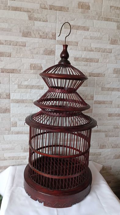 Стар китайски дървен кафез - ръчна изработка - рядък модел - 19в.