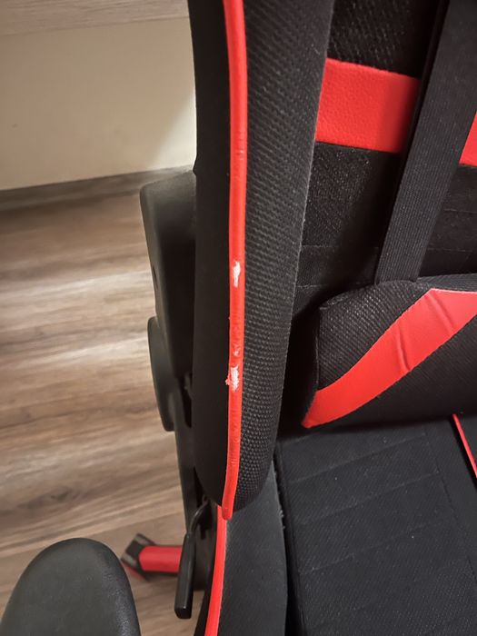 Стол Gaming Kring Gear, PU, Черен/Червен