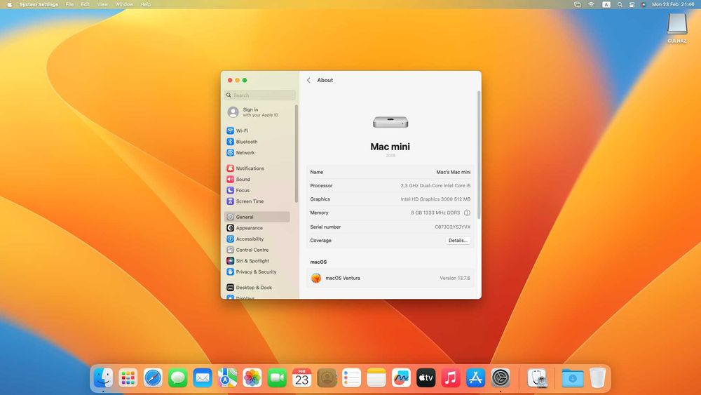 Mac Mini A1347 - 240GB SSD, 8GB RAM, i5 + Оригинална Клавиатура, Мишка