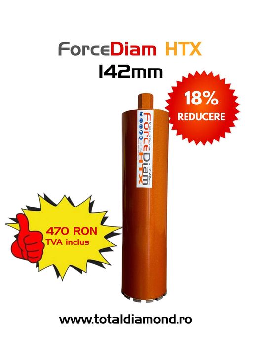 Ø142 Carota Diamantata pentru beton,ForceDiam HTX, Diametru 142mm