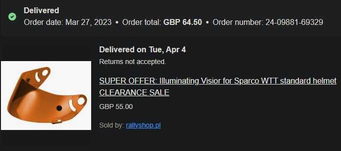 Рефлектен визьор за каска SPARCO WTT