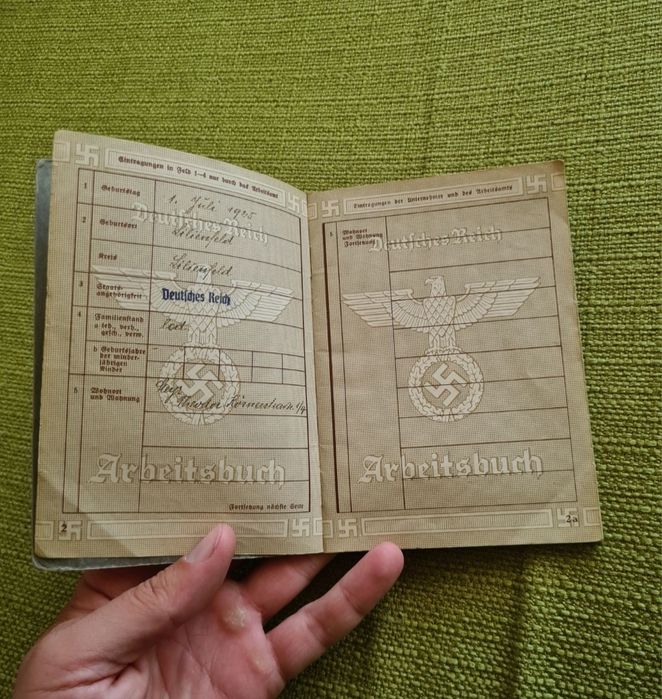 Carte De Munca Nazista WW2 Al Doilea Razboi Mondial WW 2 Germania