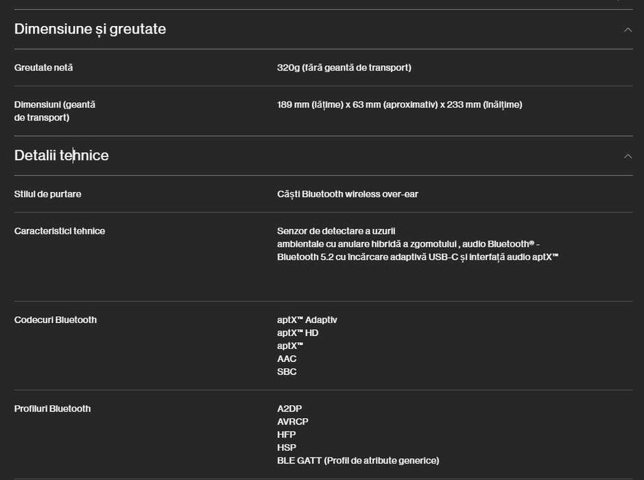 Vand Casti Bowers&Wilkins Px8