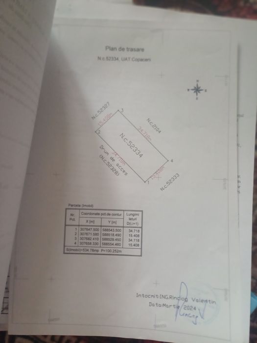 Vand teren 535 mp +drumul de servitute