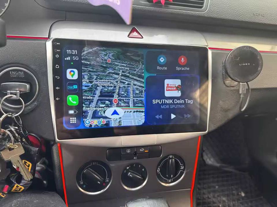 Navigatie Android 8GB RAM+128, QLED, Carplay & 4G, VW Passat B6 B7 CC