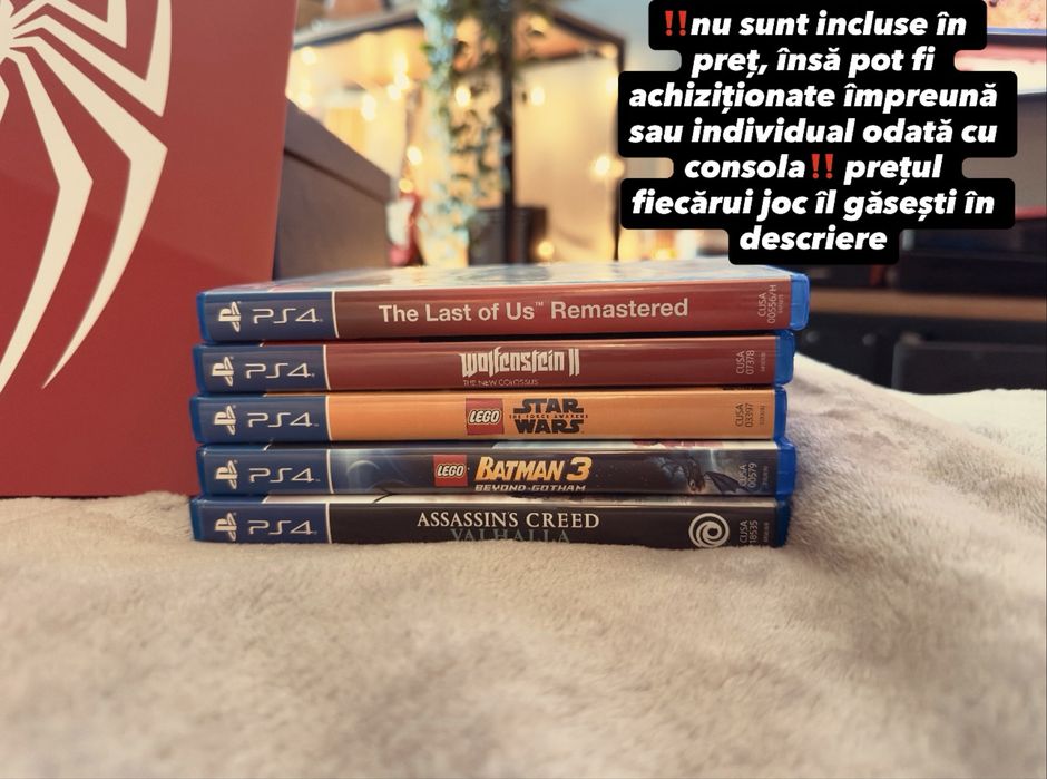 PS4 Slim Spider-Man Limited Edition – 2 controllere + dock HyperX