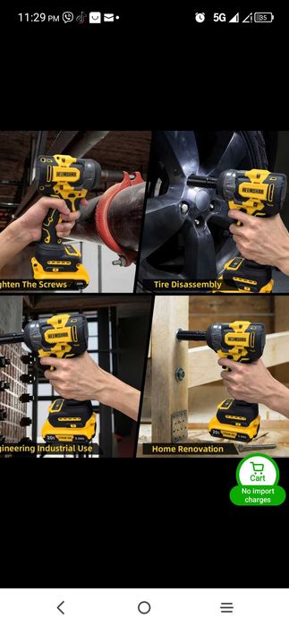 Ударен безчетков гайковер за Dewalt батерия