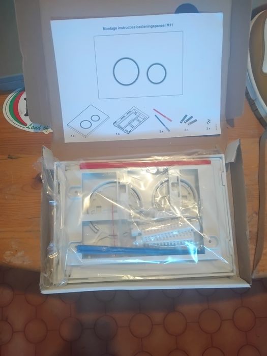 Бутон за WC с рамка и двоен лост, съвместим с Geberit Sigma UP300/UP32