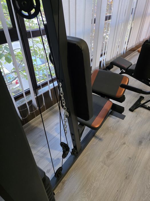 Aparat multifuncțional fitness, bancă înclinabilă cu suport și bicicleta magnetică fitness