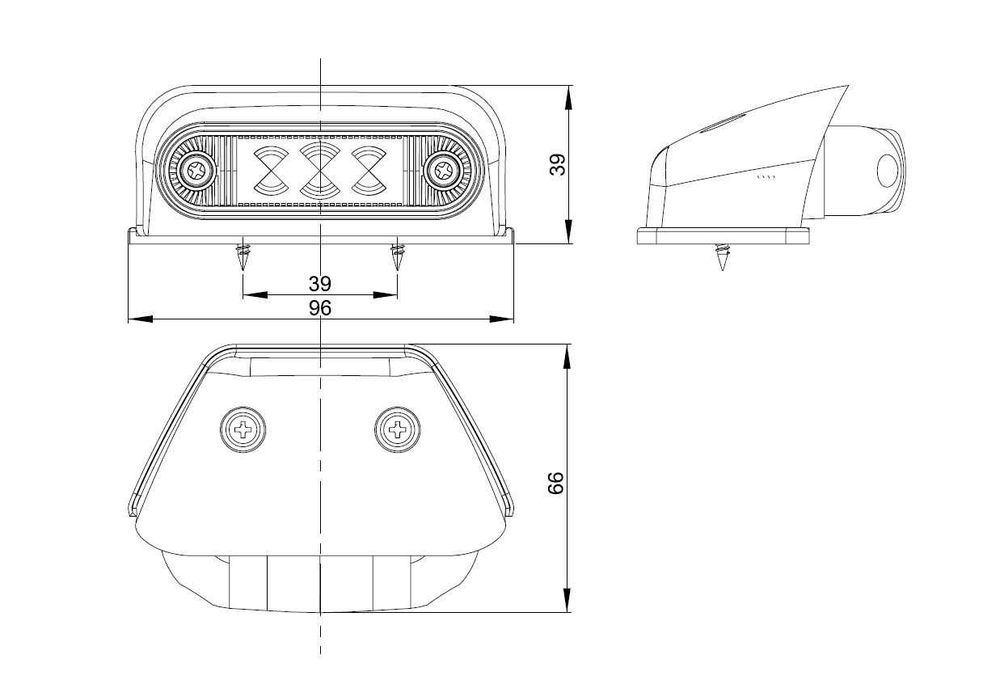 1 бр. диодни ЛЕД LED габарити  овал за таван 12-24V 3 цвята , Полша