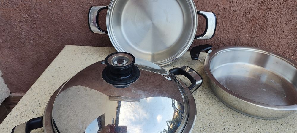 Tigaie inox cu fund dublu