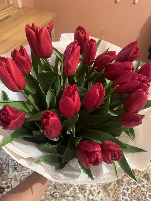 Цветы красный 21 шт