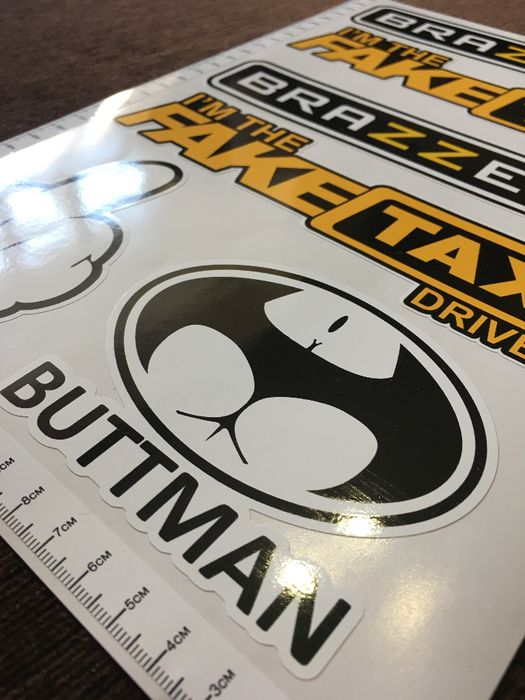 Стикери BrazzerS, Mickey, Fake Taxi, Buttman PVC фолио лист А4
