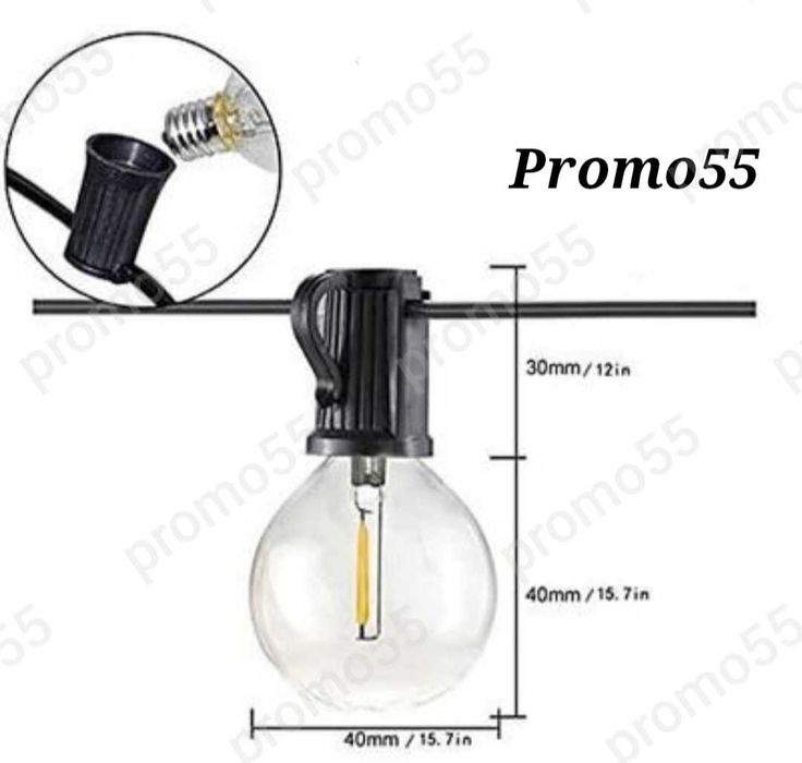 Светлинна Верига от Външни Нечупливи Лед Крушки за Декорация