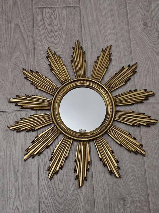 Френско Позлатено дървено огледало Слънце