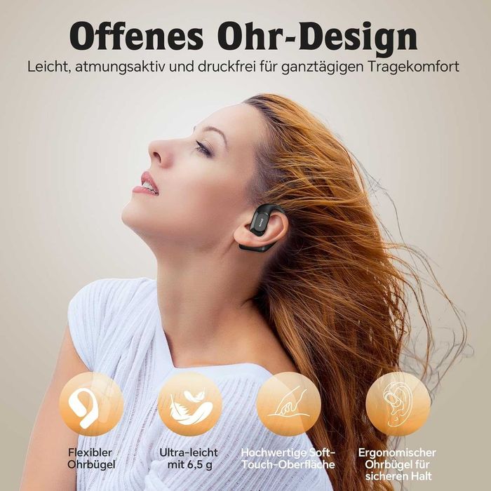 Casti Bluetooth autonomie de 40 de ore, Bluetooth 5.4 IPX6