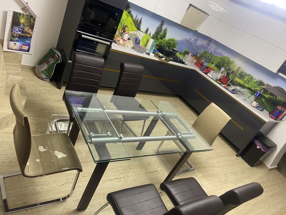 Masa  6 sau 8 persoane si scaune