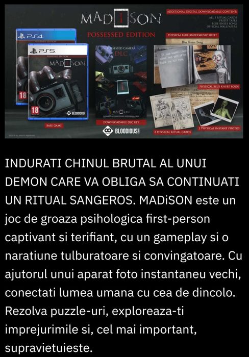 Sigilat, MADiSON Possessed Edition PS4, preț fix