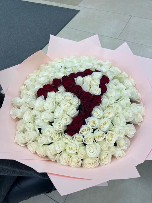 Ак раушан гул -151штук