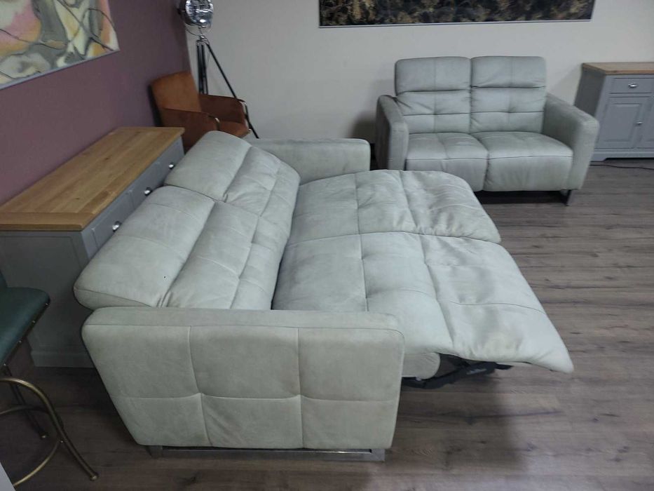 Сив комплект дивани от плат тройка и двойка "Marmont"