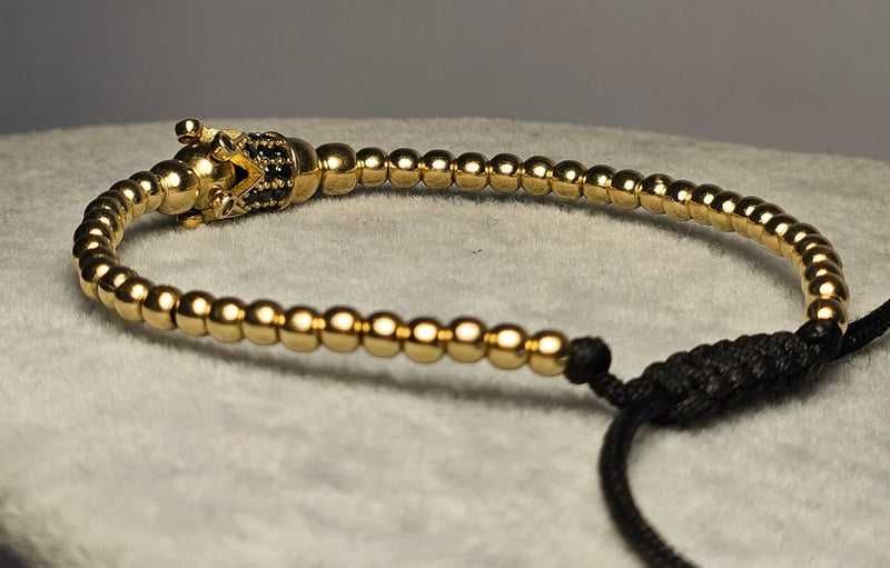 Bratara cu bile din aur galben 14K, 5.34 grame