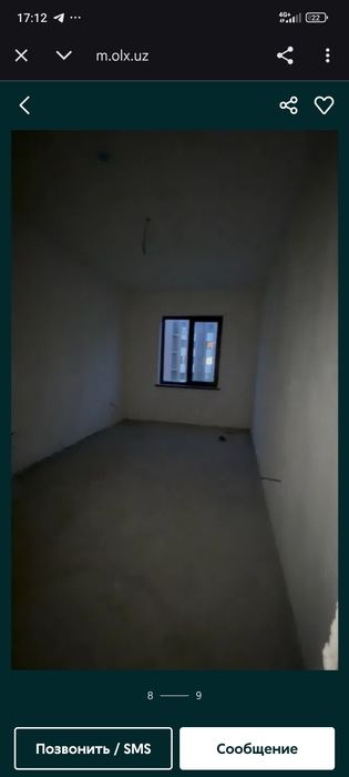 Uy sotiladi 2xonali 62.83 kv.m2 urigzor residinsda