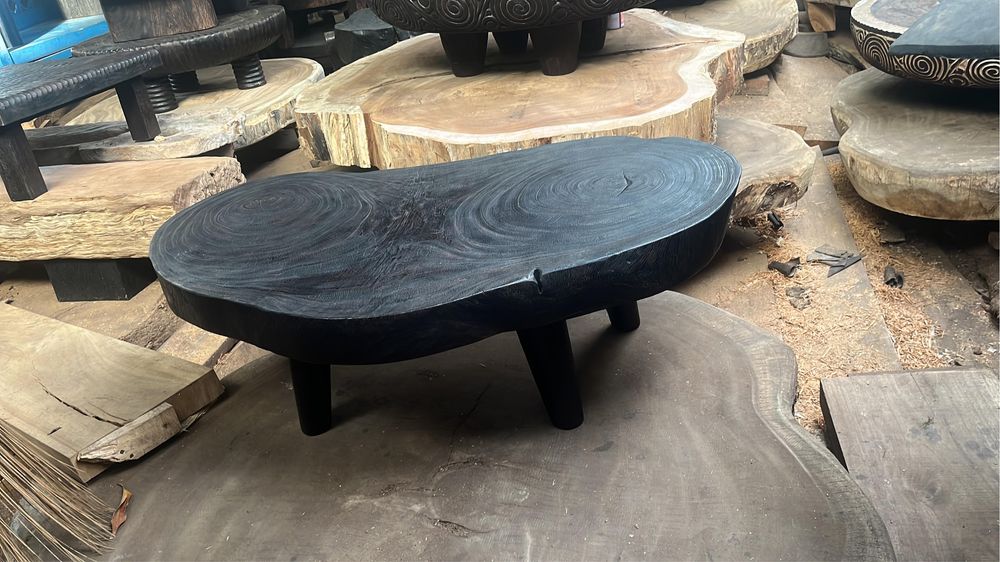 Маса от естествен ратан и масивен плот / холна маса / маса за кафе