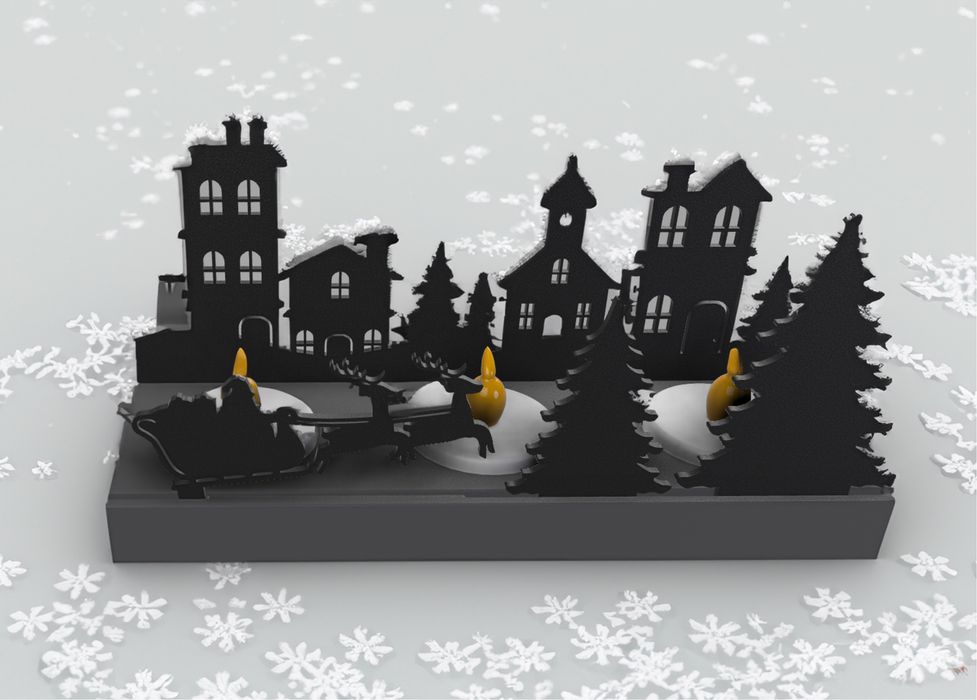 Коледно градче с лед свещички